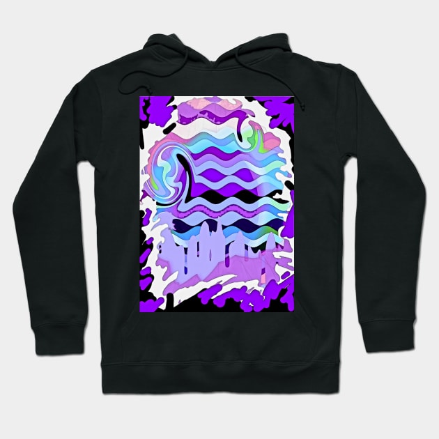 Surfer girl waves purple splash abstract Hoodie by SilverPixieArt